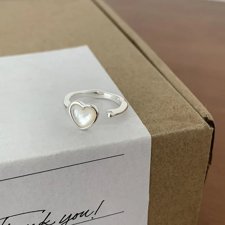 VENTFILLE 925 Sterling Silve Love Heart Hollowed Out Ring For Women Girl Extremely Fine Korea Ins Jewelry Gift Dropshipping