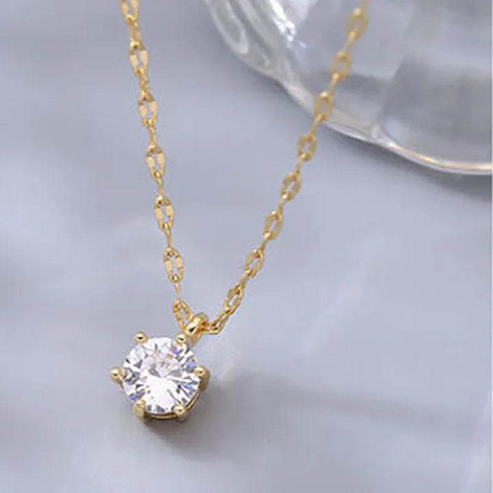 925 Sterling Silver Necklace with Shiny Moissanite Pendant