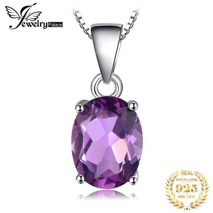 JewelryPalace Rose Gold Yellow Gold Plated Natural Amethyst Citrine Garnet Topaz 925 Sterling Silver Pendant Necklace No Chain