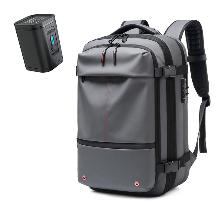 Backpack with mini vacuum compressor