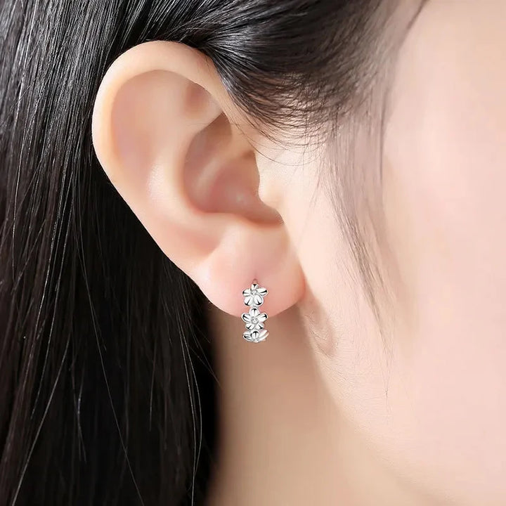 Flower shape 925 sterling silver earring