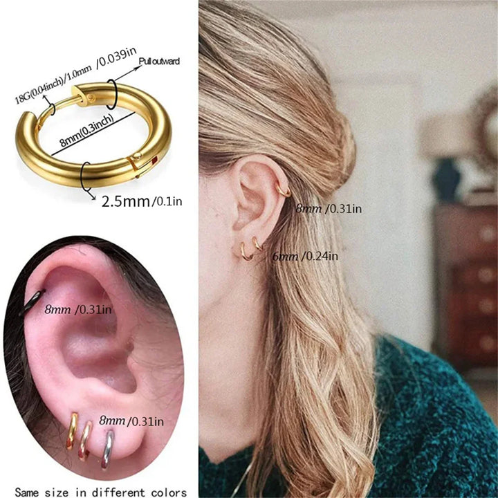 14k gold plated stainless steel hoop earrings