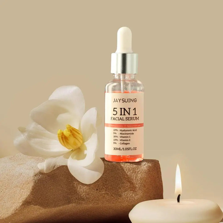 Moisturizing facial serum with vitamin "c" and hyaluronic acid