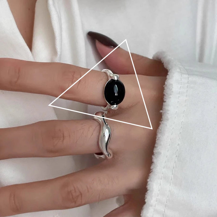 VENTFILLE 925 Sterling Silver Ring for Women Girl Jewelry Geometry Hollowed Out Design Overlapping Simple  Gift Dropshipping