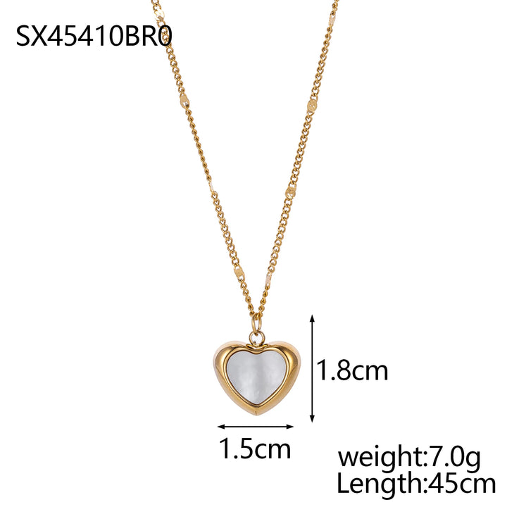 CARLIDANA Minimalist Jewelry Pvd Gold Plated Stainless Steel Classic Shell Heart Shaped Shell Necklace For Women Party Wedding