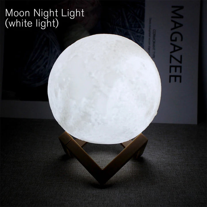 Moon-shaped 3D LED lampshade