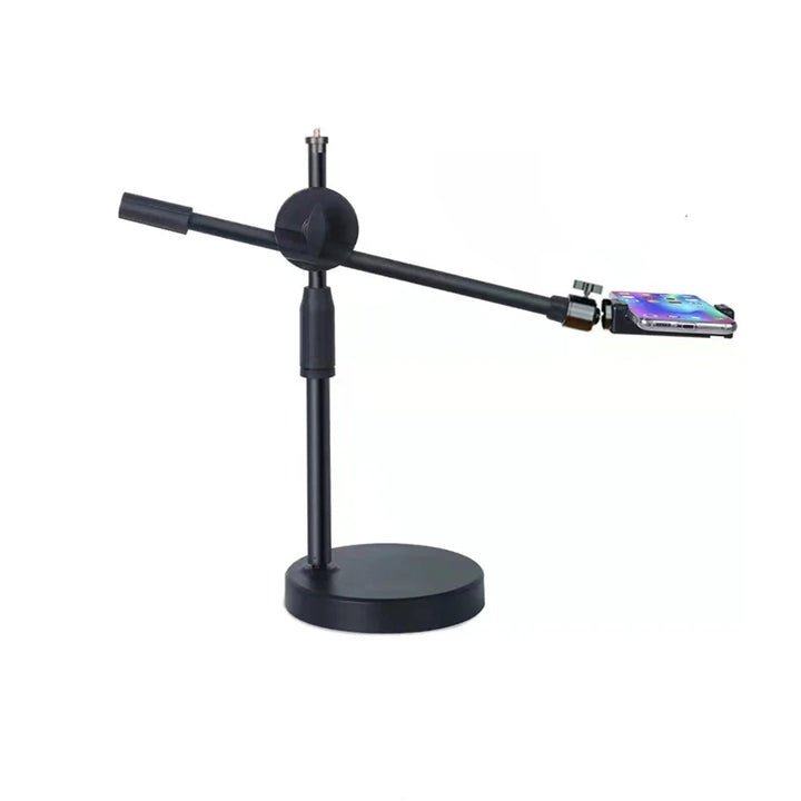 Hanging tripod with ring light for cell phone