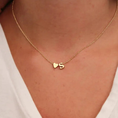 14k gold and silver plated initial letter of the name necklace