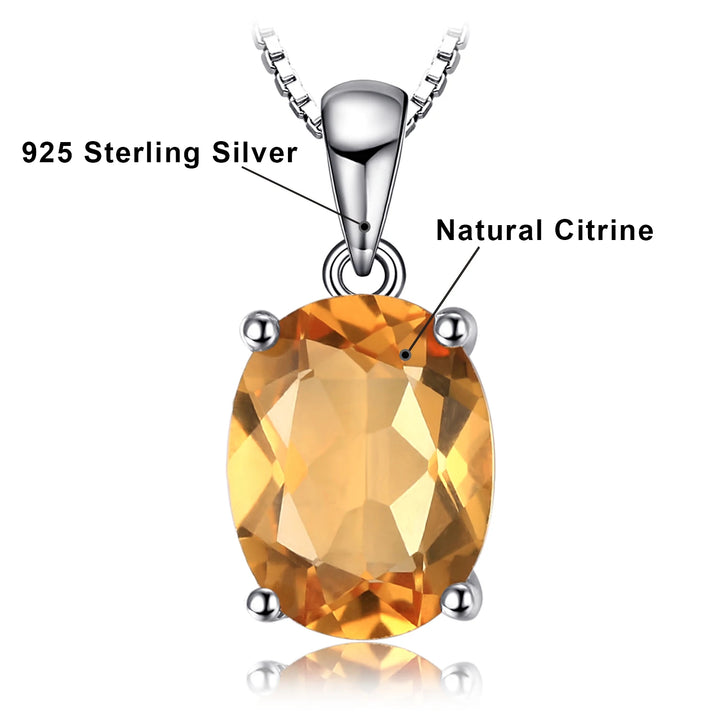 JewelryPalace Rose Gold Yellow Gold Plated Natural Amethyst Citrine Garnet Topaz 925 Sterling Silver Pendant Necklace No Chain