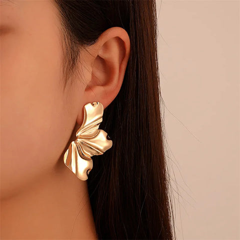 Minimalist gold and silver stainless steel earring