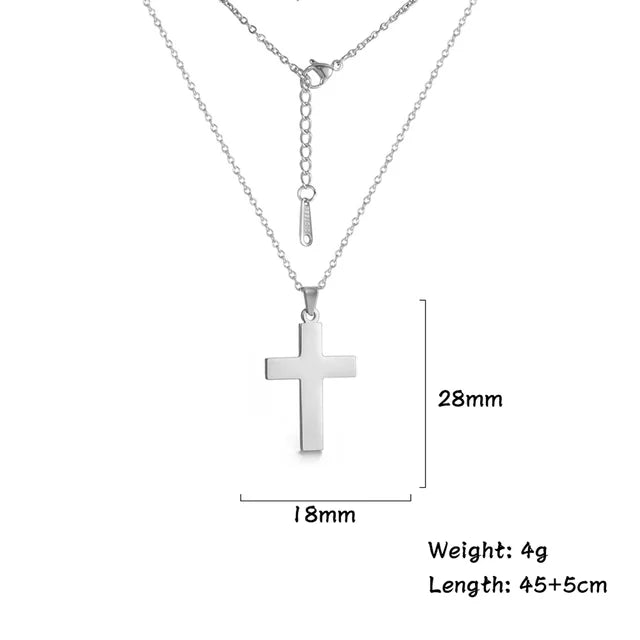 Cazador Jesus Cross Hollow Pendant Necklaces for Women Men Christian Chocker Wholesale Stainless Steel Jewelry Birthday Gifts