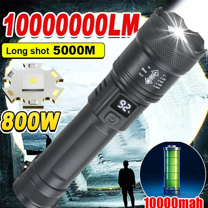 High Power LED Tactical Flashlight USB Charging