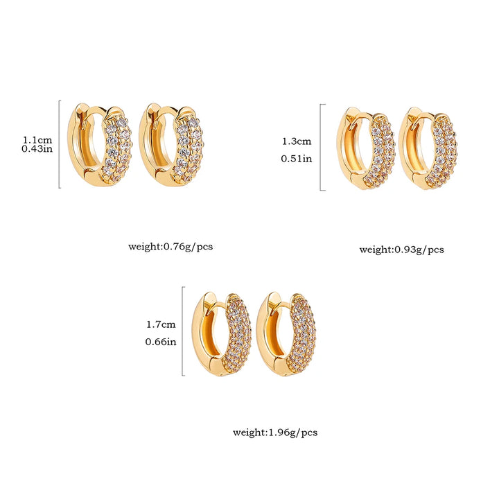 Gold plated earrings with zirconia