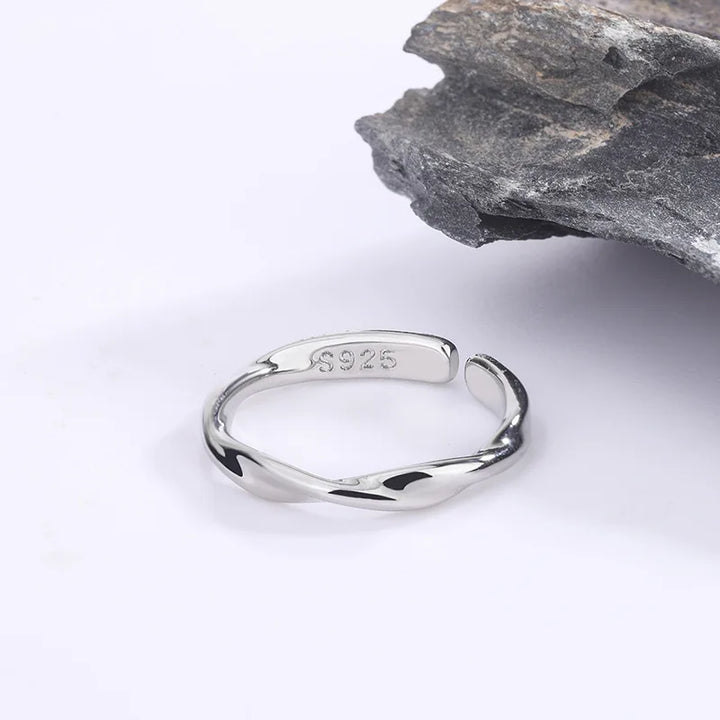 925 sterling silver simple twisted wire ring