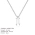 18k gold plated stainless steel necklace with rectangular zirconia pendant