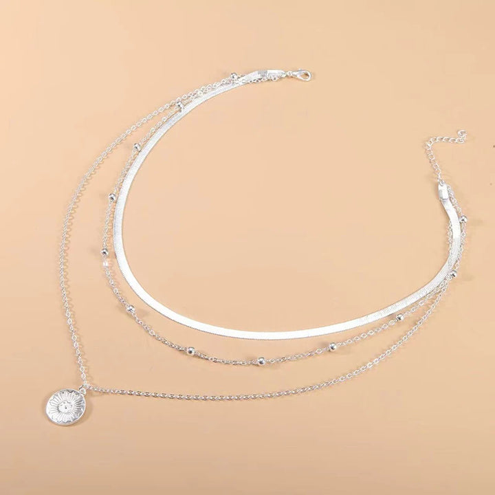 925 sterling silver three layer necklace