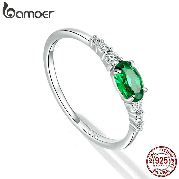 BAMOER 925 Sterling Silver Gemstone Ring