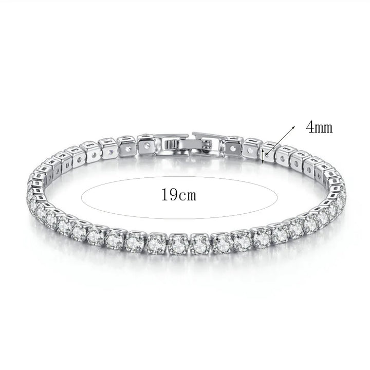 Stainless steel bracelet plated in 14k gold and 925 sterling silver with cubic zirconia