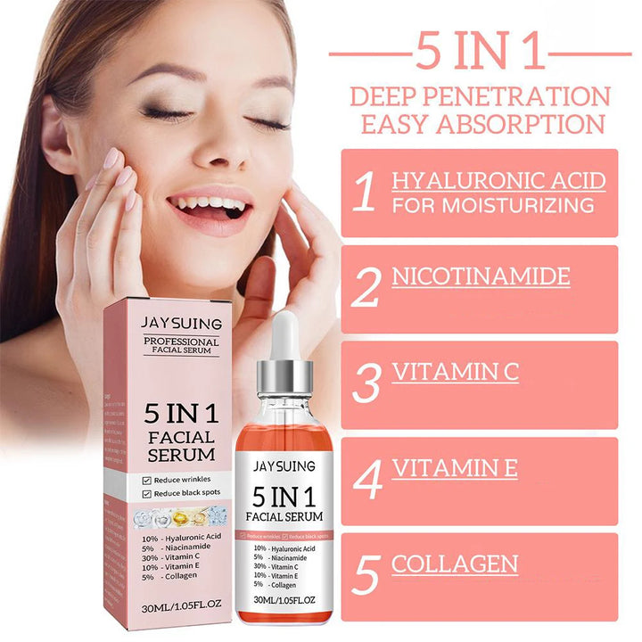 Moisturizing facial serum with vitamin "c" and hyaluronic acid