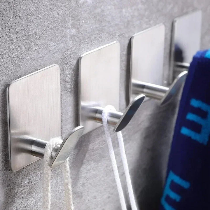 Stainless steel towel, bathrobe and kitchen hooks