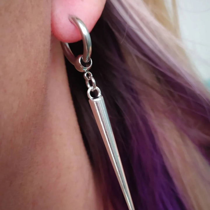 Gothic and punk style hoop earrings