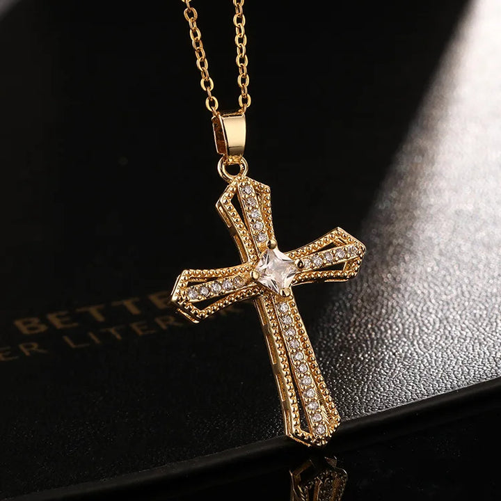 Jesus crucifix in stainless steel with Zirconia