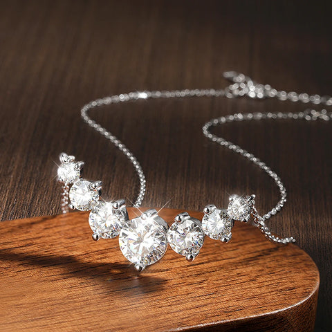 18k gold plated necklace with 5ct diamond/moissanite stones GRA certificate of authenticity