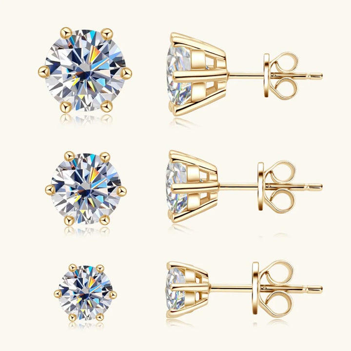 18k gold plated and 925 silver moissanite diamond earring with GRA certificate