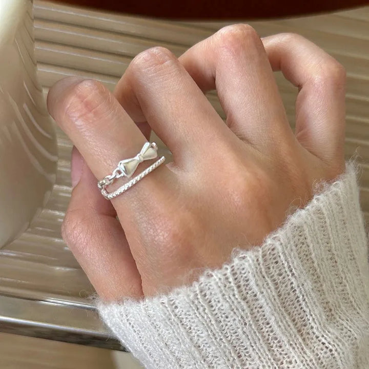 VENTFILLE 925 Sterling Silve Love Heart Hollowed Out Ring For Women Girl Extremely Fine Korea Ins Jewelry Gift Dropshipping