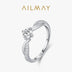 Ailmay Shining 925 Sterling Silver 1CT Clear CZ Wedding Finger Ring For Women Classic Luxury Engagement Accessories Jewelry Gift