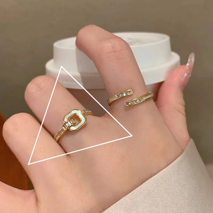 VENTFILLE 925 Sterling Silver Ring for Women Girl Jewelry Geometry Hollowed Out Design Overlapping Simple  Gift Dropshipping