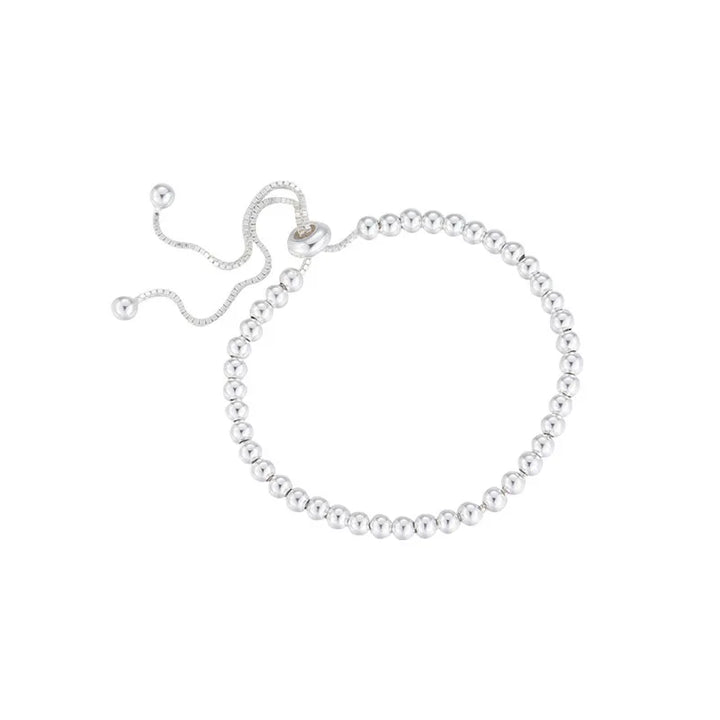 Solid 925 Sterling Silver Beaded Bracelet