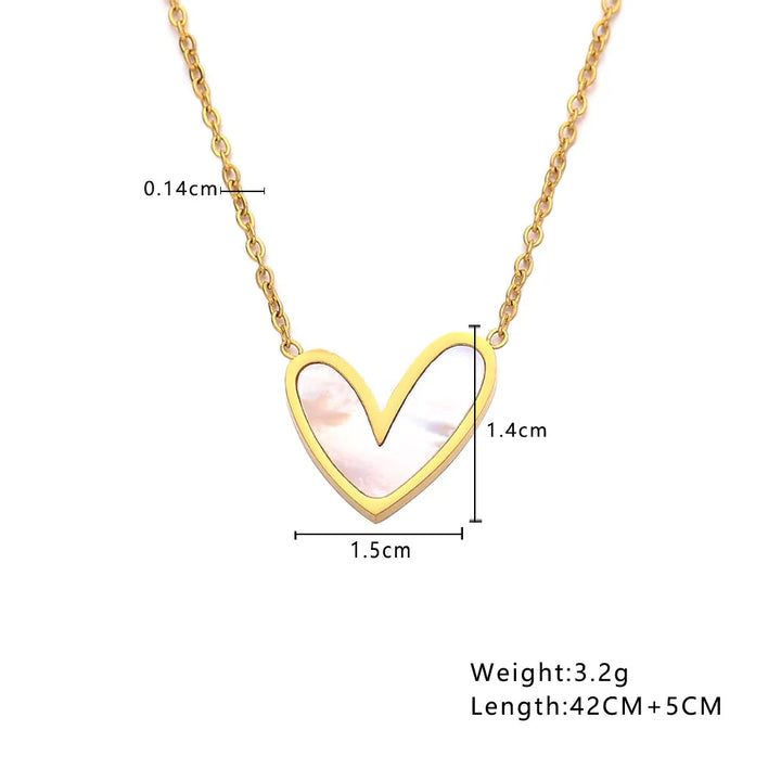 CARLIDANA Minimalist Jewelry Pvd Gold Plated Stainless Steel Classic Shell Heart Shaped Shell Necklace For Women Party Wedding