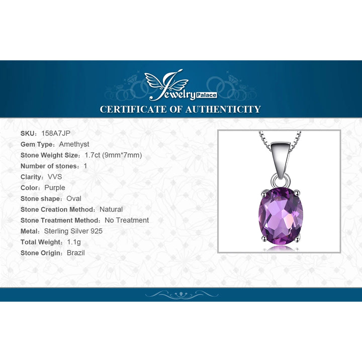 JewelryPalace Rose Gold Yellow Gold Plated Natural Amethyst Citrine Garnet Topaz 925 Sterling Silver Pendant Necklace No Chain