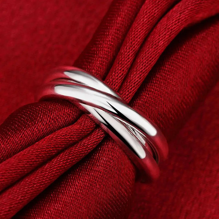 Cartier style 925 sterling silver wedding ring