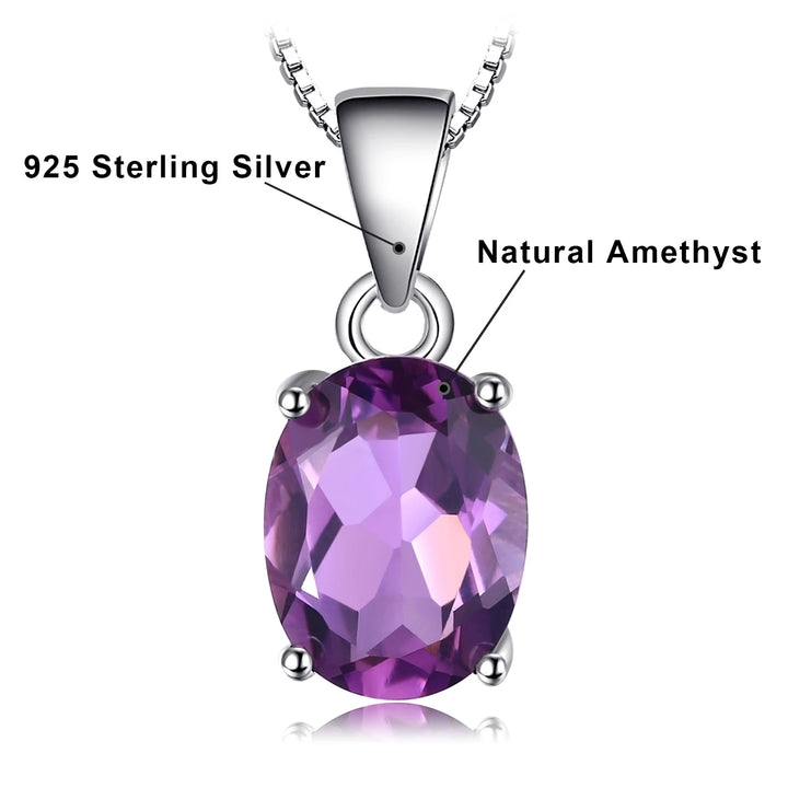 JewelryPalace Rose Gold Yellow Gold Plated Natural Amethyst Citrine Garnet Topaz 925 Sterling Silver Pendant Necklace No Chain