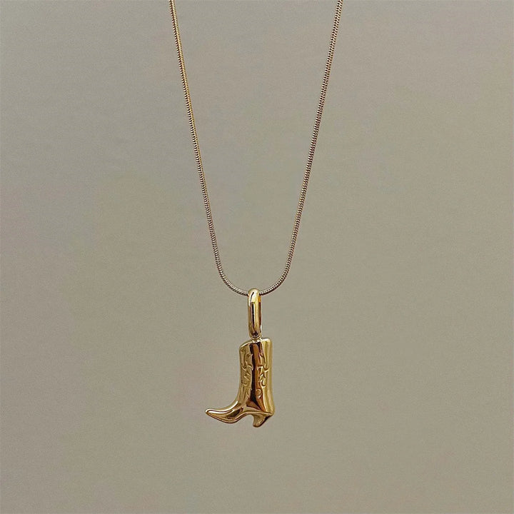 18k gold plated stainless steel necklace with Boots pendant