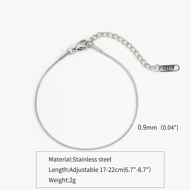 Ultra Thin Stainless Steel Snake Chain Bracelet Gold and Silver Color