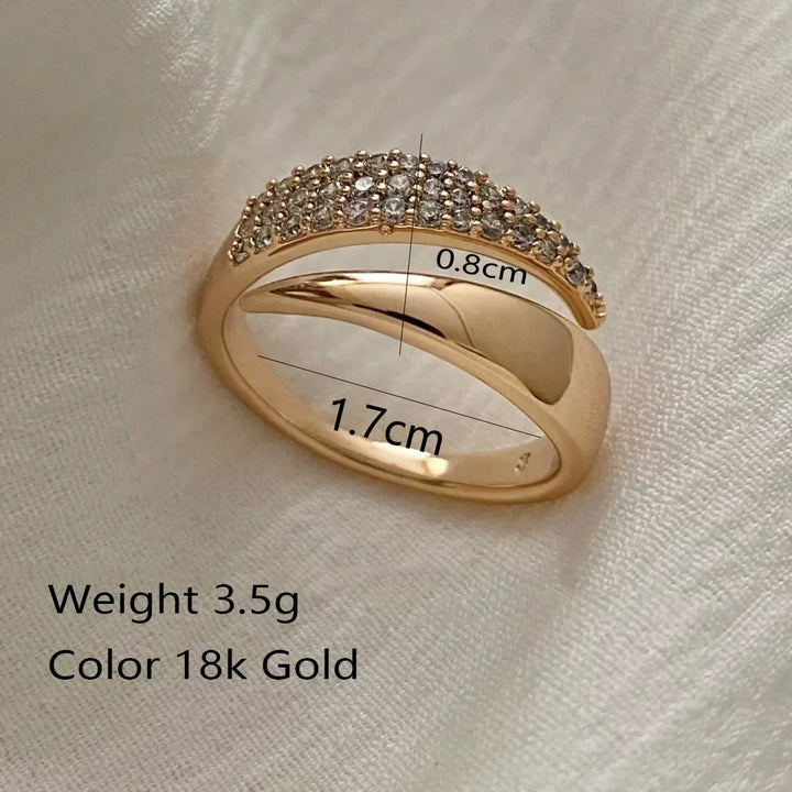 2024 New Stainless Steel 18 K Gold Plated Sun Rings for Women Natural Stone Inlaid in Hollow Metal Texture Ring Trendy Jewelry