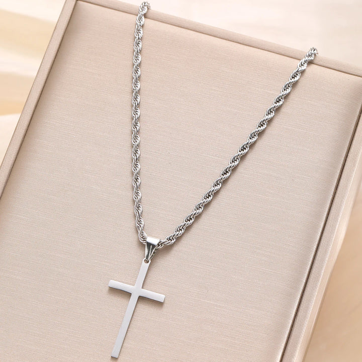 New 14k gold plated stainless steel necklace Jesus Christ cross pendant