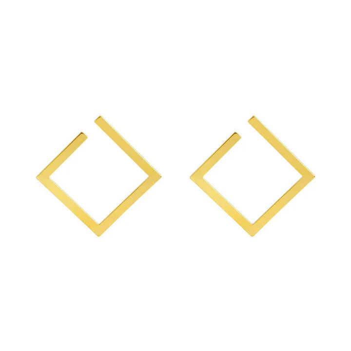 Minimalist retro stainless steel square earring