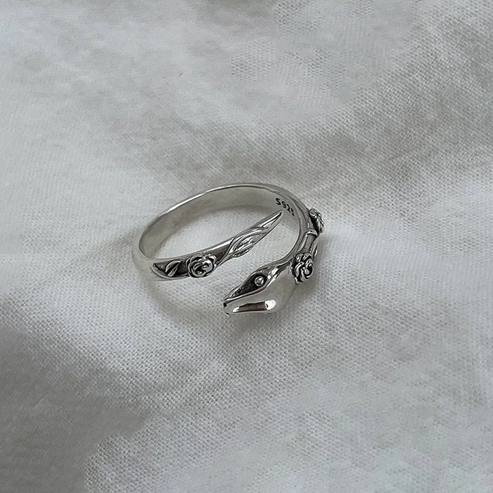 VENTFILLE 925 Sterling Silver Ring for Women Girl Jewelry Geometry Hollowed Out Design Overlapping Simple  Gift Dropshipping