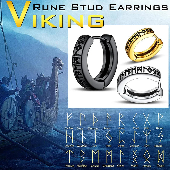 Viking stainless steel hoop earrings