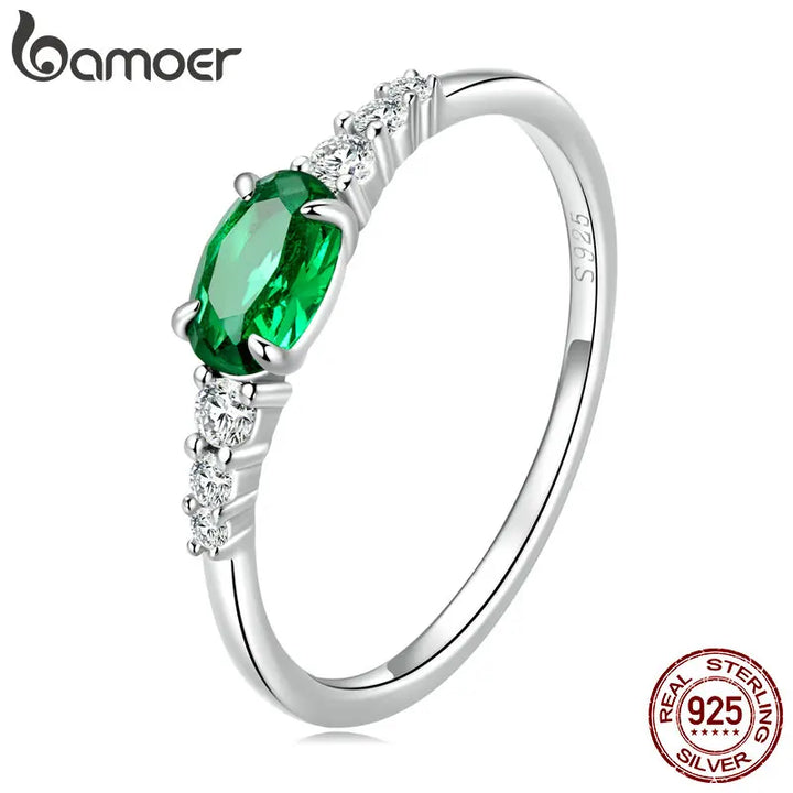 BAMOER 925 Sterling Silver Gemstone Ring