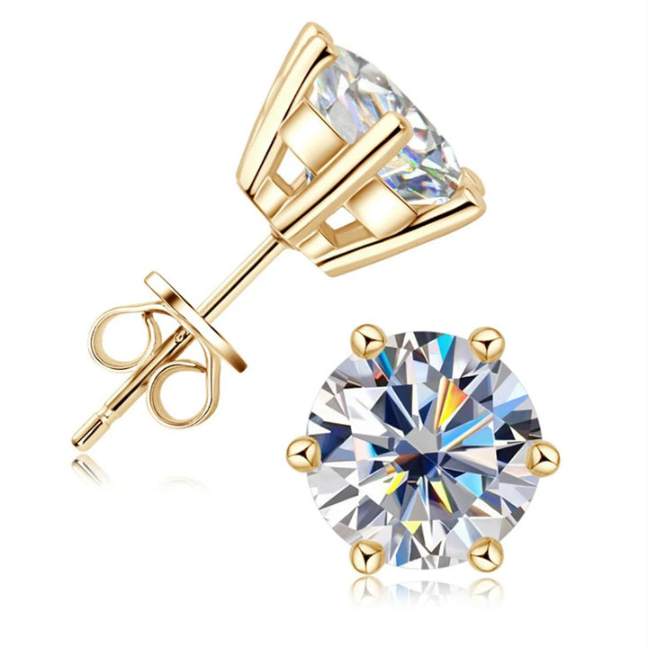 18k gold plated and 925 silver moissanite diamond earring with GRA certificate