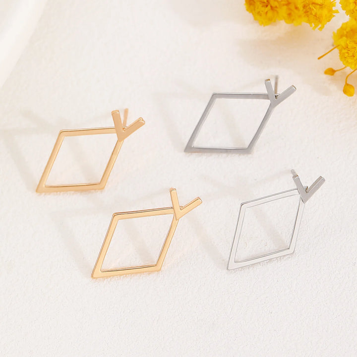 Geometric triangle stainless steel earring