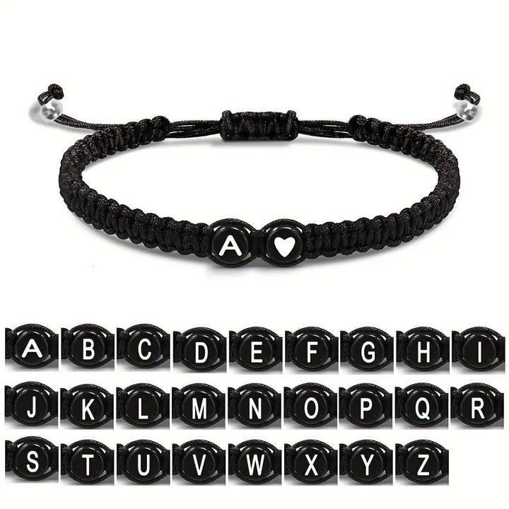 Adjustable handmade bracelet with initial letter of your name