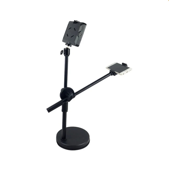 Hanging tripod with ring light for cell phone