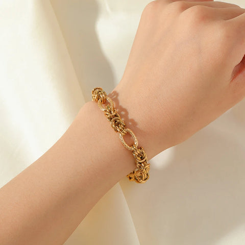 Stainless Steel Bracelet Plated in 18K Gold