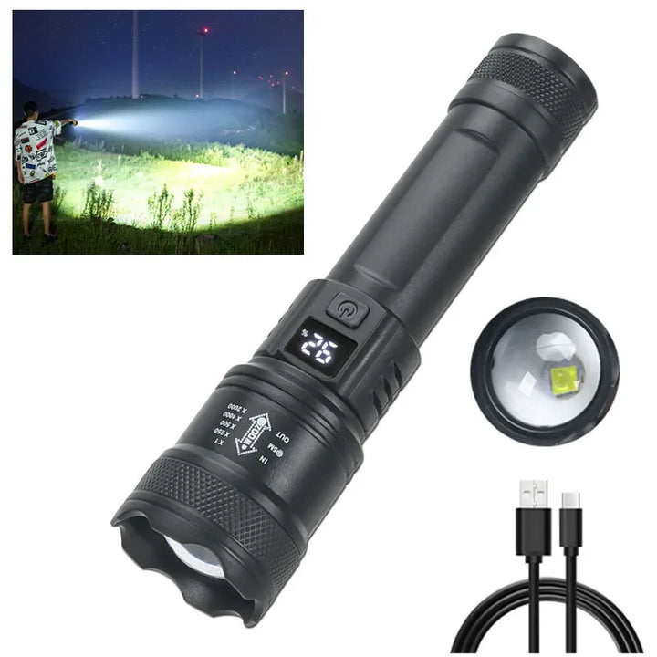 High Power LED Tactical Flashlight USB Charging